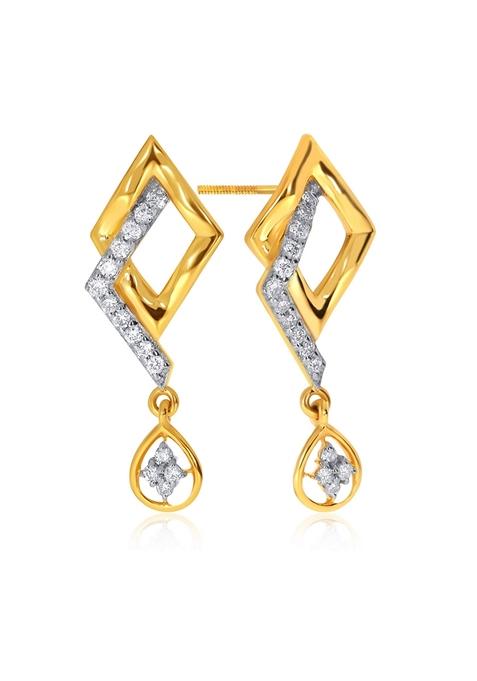 Indya X Senco Elegant Wonder Diamond Drop Earrings