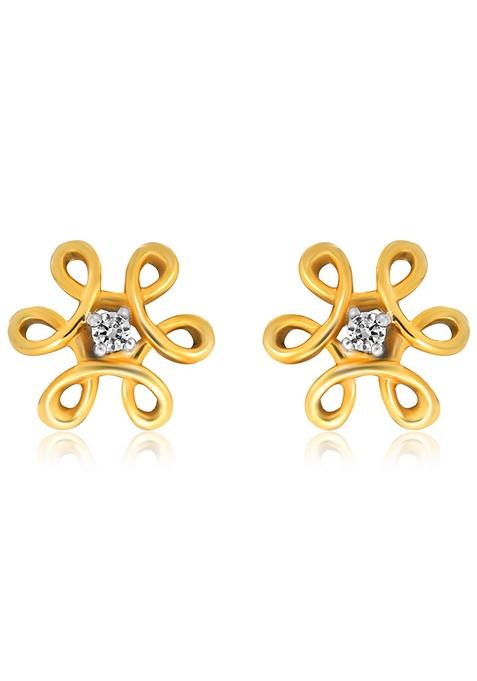 Indya X Senco Angelic Garden Diamond Studs Earrings