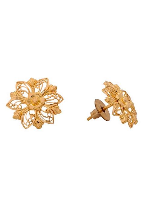 Indya X Senco Blooming Filigree Floral Stud Earrings