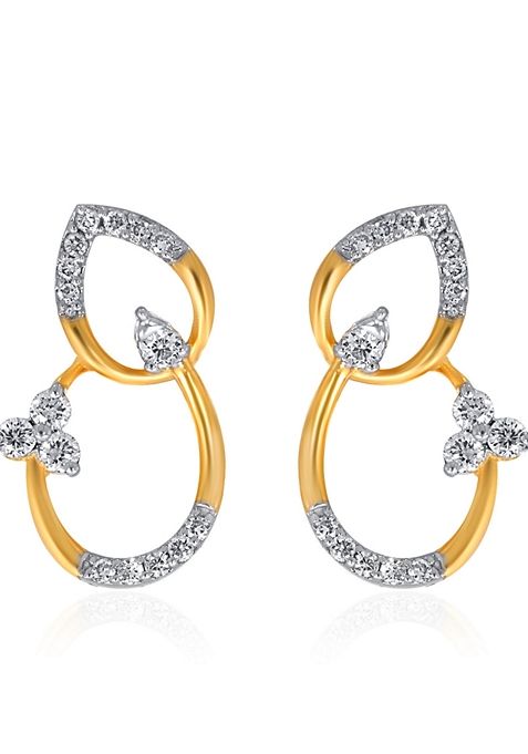 Indya X Senco Expressive Charm Diamond Studs Earrings