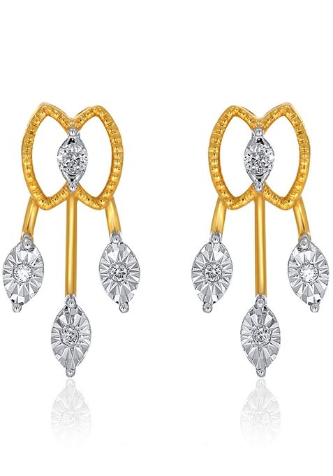 Indya X Senco Iconic Dazzler Diamond Studs Earrings