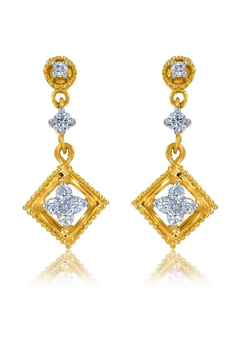 Indya X Senco Swing Of Blossom Diamond Drop Earrings