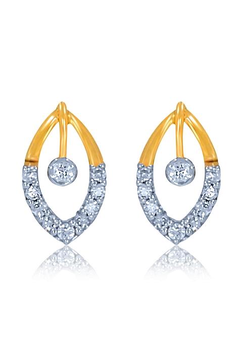 Indya X Senco Eye Catchy Sheen Diamond Studs Earrings