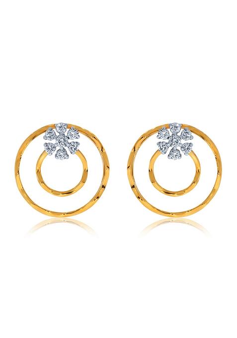 Indya X Senco Enticing Meandering Diamond Studs Earrings