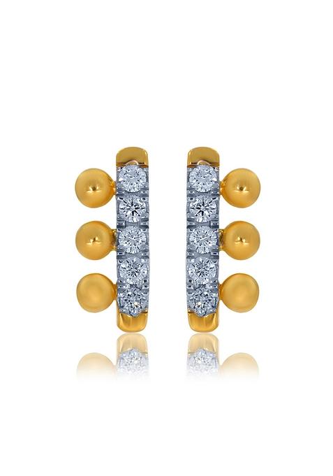 Indya X Senco Harmonious Flute Diamond Studs Earrings