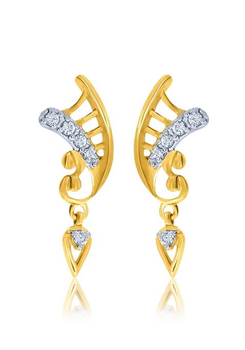 Indya X Senco Melodic Tune Diamond Drop Earrings