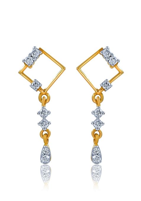 Indya X Senco Exceptional Enigma Diamond Drop Earrings