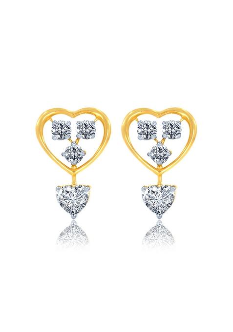 Indya X Senco Binding Love Diamond Studs Earrings