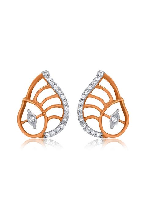 Indya X Senco Sparkling Winged Diamond Studs Earrings