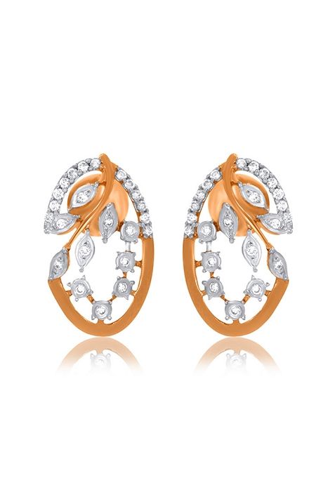 Indya X Senco Gracious Glamour Diamond Studs Earrings