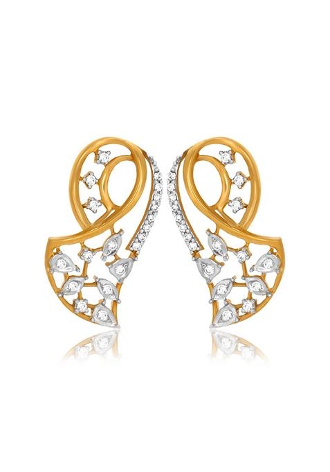 Indya X Senco Twinkle Tune Diamond Studs Earrings