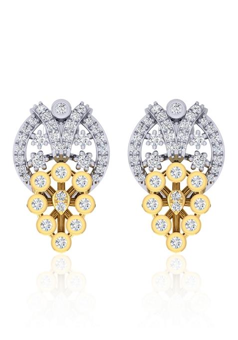 Indya X Senco Bijou Shimmer Diamond Studs Earrings