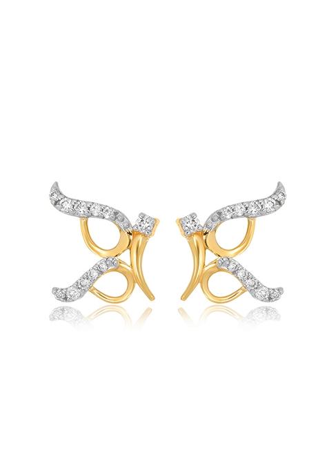 Indya X Senco Unique Sheen Diamond Studs Earrings