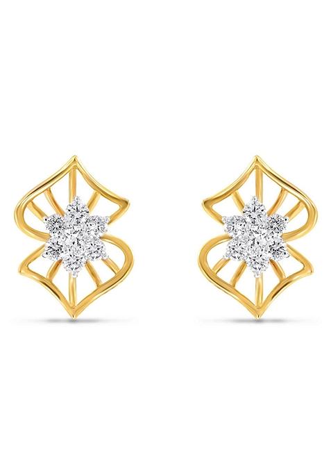 Indya X Senco Secret Of Shell Diamond Studs Earrings