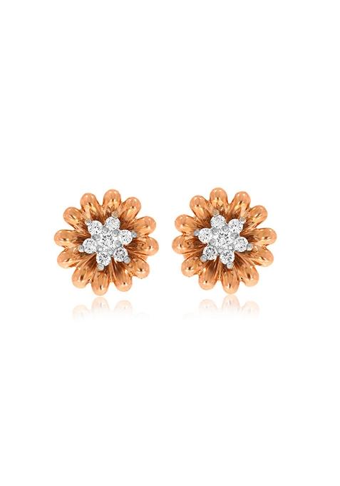 Indya X Senco Embrace Beauty Diamond Studs Earrings