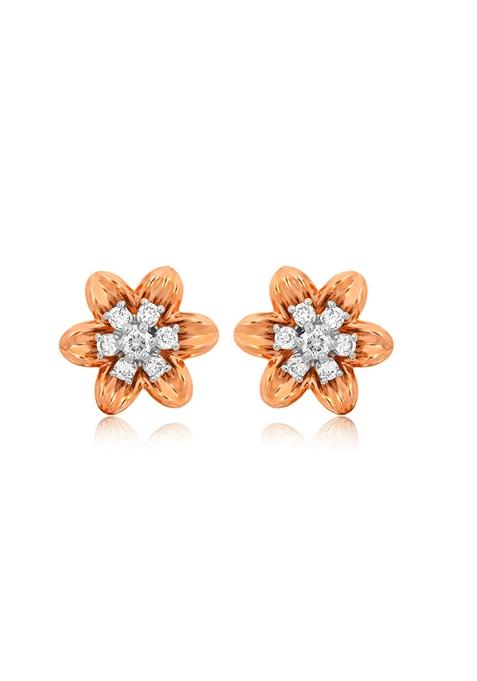 Indya X Senco Love Of Nature Diamond Studs Earrings