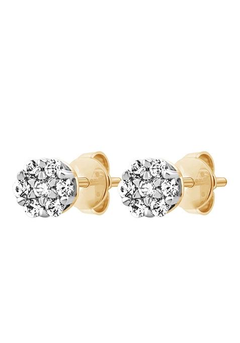 Indya X Senco Full Moon Diamond Studs Earrings