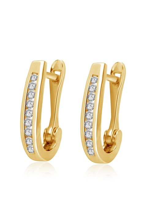 Indya X Senco Trinket Glamour Diamond Hoop Earrings