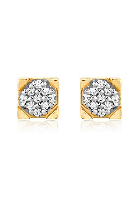 Indya X Senco Unique Cluster Diamond Studs Earrings