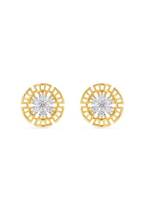 Indya X Senco Wheel Of Fortune Diamond Studs Earrings