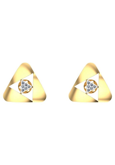 Indya X Senco Triangular Zone Diamond Studs Earrings