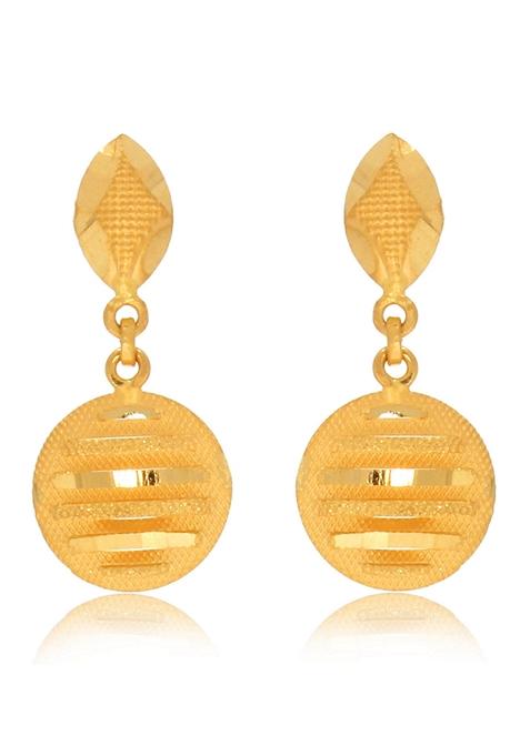 Indya X Senco Sobering Tiny Gold Drop Earrings