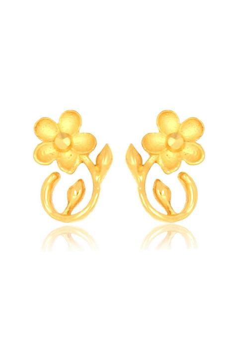 Indya X Senco Cute Bloom Gold Studs Earrings