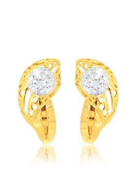 Indya X Senco Little Fish Cut Gold Hoop Studs Earrings