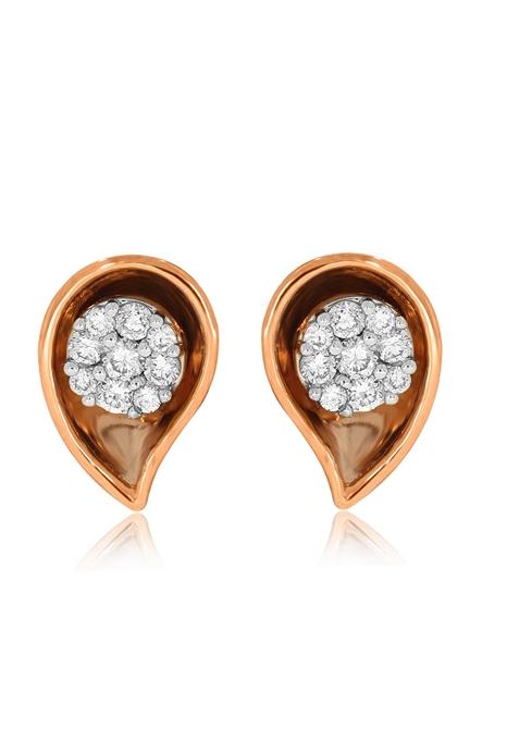 Indya X Senco Sculpture Of Ears Diamond Studs Earrings