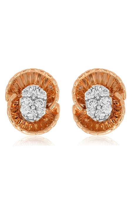 Indya X Senco Delicacy On Cloud Diamond Studs Earrings