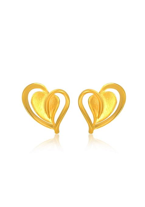 Indya X Senco Sweetheart Of Gold Studs Earrings