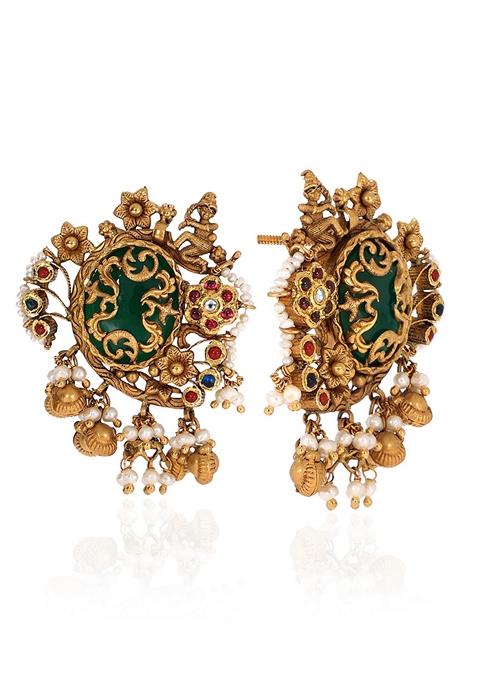 Indya X Senco Gold 22K Yellow Gold Kundan Earrings