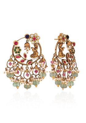 Indya X Senco Gold 22K Yellow Gold Kundan Earrings