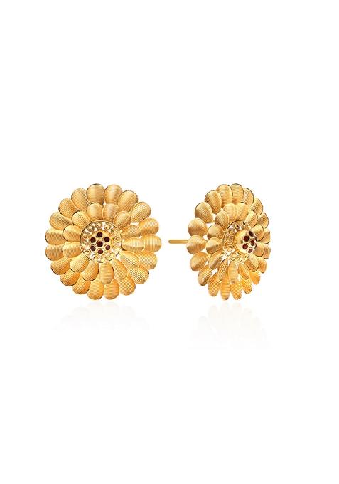 Indya X Senco Gold Floral Grandeur Gold Studs