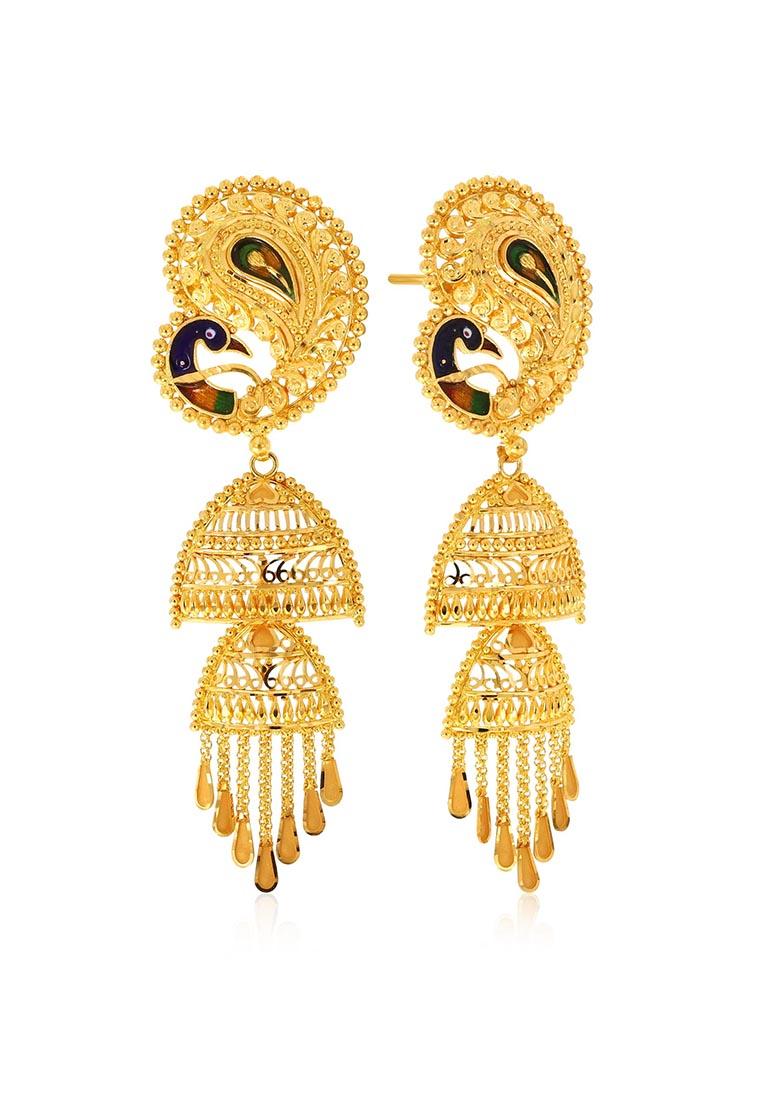Buy Women Indya X Senco Gold Traditional Ensemble Gold Jhumka