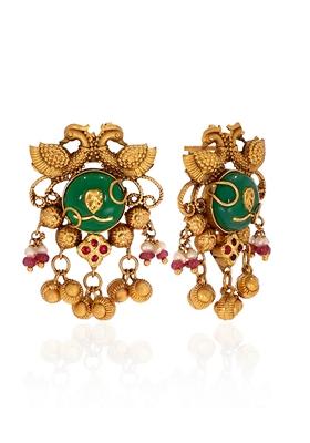 Indya X Senco Gold 22K Yellow Gold Kundan Earrings