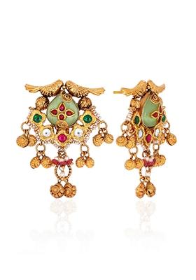 Indya X Senco Gold 22K Yellow Gold Kundan Earrings