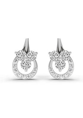 14Kt White Gold Lab Grown Diamond 0.45 Carat Round Teardrop Stud Earrings For Women