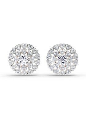 14Kt Rose Gold Round Lab Grown Diamond 1.45 Carat Heart Shpae Halo Earrings For Women