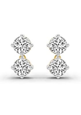 14Kt Yellow Gold Lab Grown Diamond 1.06 Carat Round Drop Earrings For Women