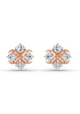 14Kt Rose Gold Lab Grown Diamond 0.85 Carat Round Fashion Earrings For Women