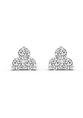 14Kt White Gold Lab Grown Diamond 0.35 Carat Round Stud Earrings For Women