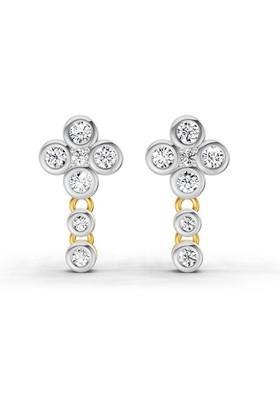 14Kt Yellow Gold Lab Grown Diamond 0.5 Carat Round Dangle Earrings For Women