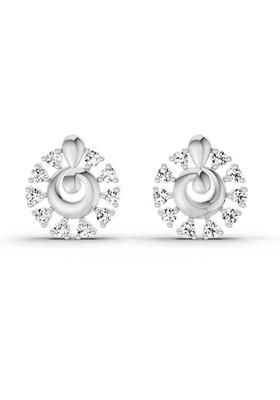 14Kt White Gold Lab Grown Diamond 0.10 Ct Round Shape Earrings For Women