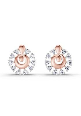 14Kt Rose Gold Lab Grown Diamond 0.10 Ct Round Shape Earrings For Women