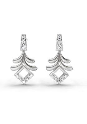 14Kt White Gold Lab Grown Diamond 0.10 Ct Round Shape Earrings For Women