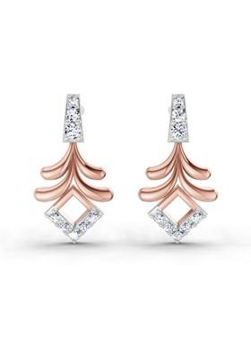 14Kt Rose Gold Lab Grown Diamond 0.10 Ct Round Shape Earrings For Women