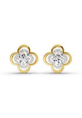 14Kt Yellow Gold Lab Grown Diamond 0.65 Carat Round Fashion Earrings For Women