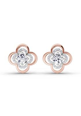 14Kt Rose Gold Lab Grown Diamond 0.65 Carat Round Fashion Earrings For Women