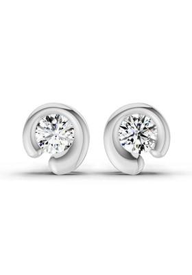 14Kt White Gold Lab Grown Diamond 0.66 Carat Bezel Set Stud Earrings For Women